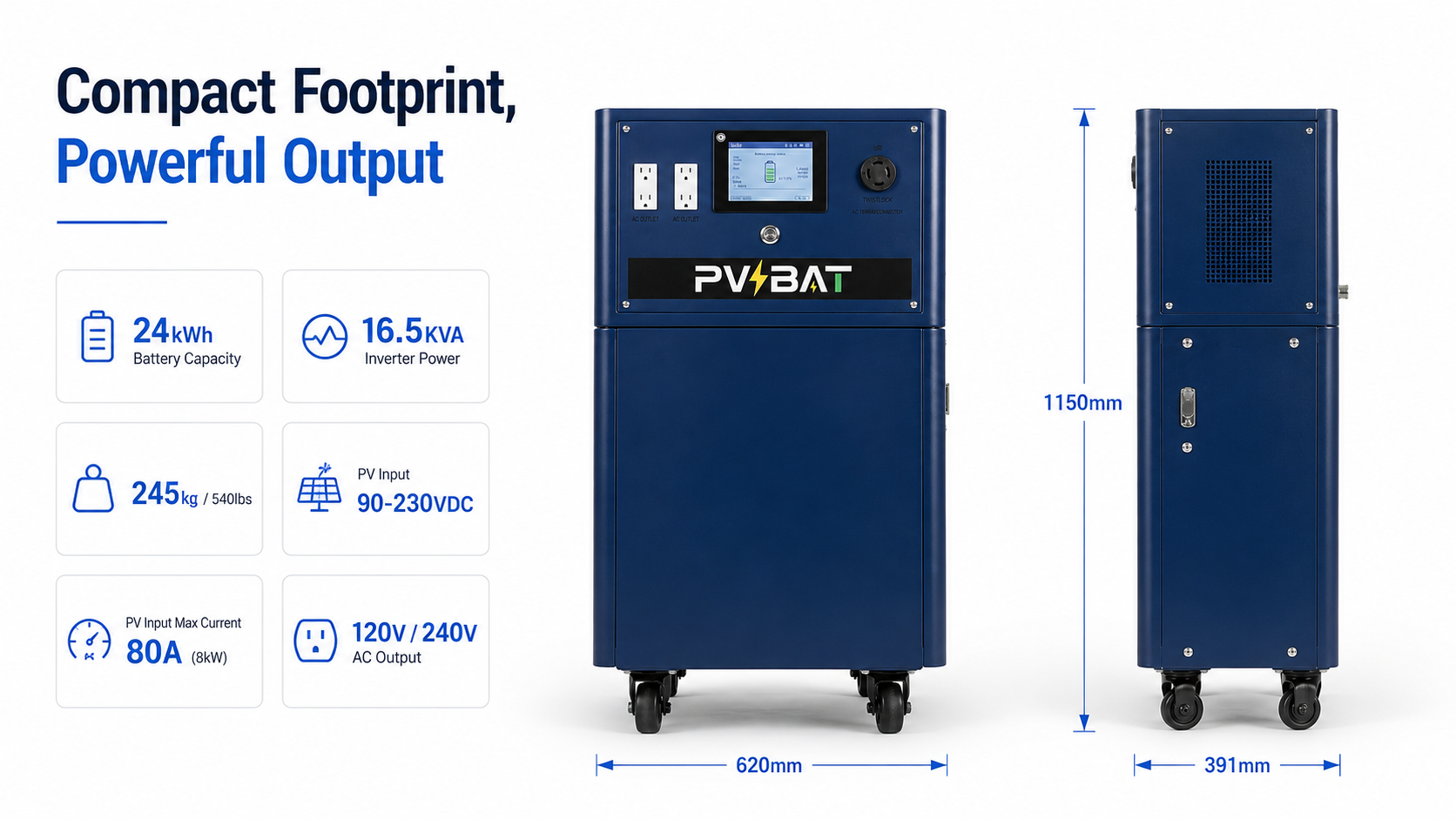 pvbat tiger t4 72 24kwh all in one portable power station